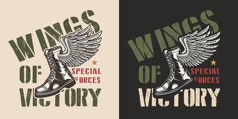 Vintage military colorful logo