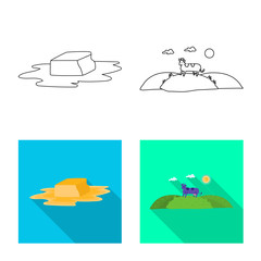 Isolated object of creamy and product sign. Set of creamy and farm stock vector illustration.