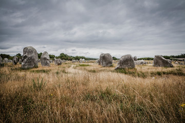 The ancient standing stones of Carnac in France
