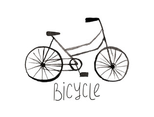 Hand Drawn Gouache Bike
