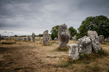 The ancient standing stones of Carnac in France