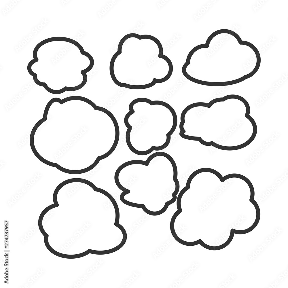 Leinwandbilder set of speech bubbles icon template black color editable. cartoon balloon word symbol flat vector si