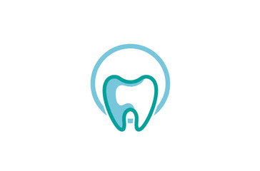 Creative Dental Circle Logo Design Vector Symbol Illustration