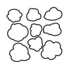 Fototapeta premium Set of speech bubbles icon template black color editable. Cartoon balloon word symbol Flat vector sign isolated on white background. Simple logo vector illustration for graphic and web design.