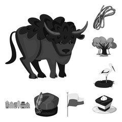 Isolated object of national and culture sign. Set of national and tour stock symbol for web.