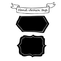 Hand drawn vector handmade, craft knitting and art labels