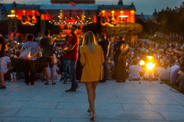Croatia, Zagreb, June 21, Public open-door concert  In front of Art pavilion in Zagreb capital of Croatia
