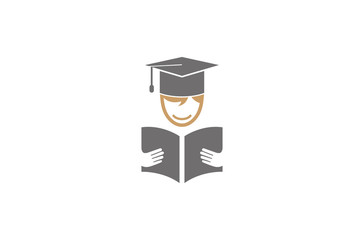 Creative Student Open Book Logo Design Vector Symbol Illustration