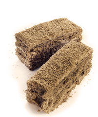 the layer coffee cakes, isolated