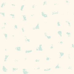 Pastel grunge seamless pattern with different brush strokes, stars, dots. Mint grungy  background. Vector illustration.