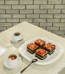 still-life with the cakes in cafe