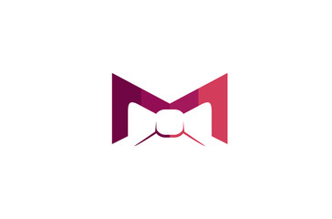 Creative M letter Tie Logo Design Vector Symbol Illustration