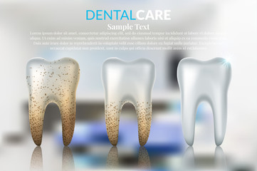 Abstract vector dental illustration of teeth