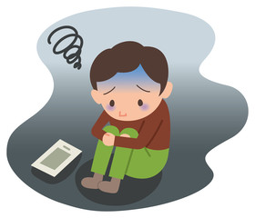 引きこもる男性