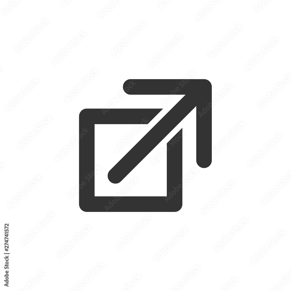 Aufkleber external link icon template black color editable. open page symbol flat vector sign isolated on whit