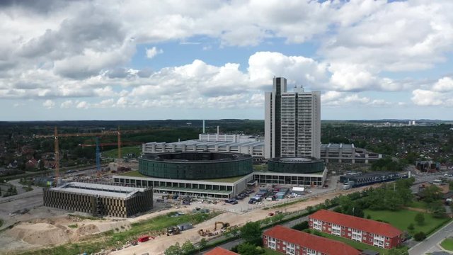 Aerial view of Herlev Hospital located on Zealand, Denmark