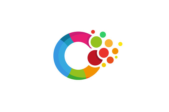 Creative Colorful Pixel Letter Logo Design Vector Symbol Illustration