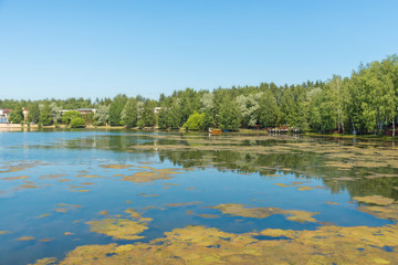 Obraz na płótnie Canvas Blue lake in forest, Russian landscapes, beautiful nature