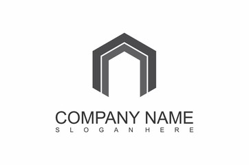 Real estate logo concept illustration,Building logo in classic graphic style, Citysearch logo, Abstract vector logo of buildings, Skyscrapers logo, Vector logo template, Design element