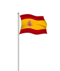 World flags. Country national flag post transparent background. Spain. Vector illustration.