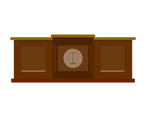Court table, brown on a white background, vector