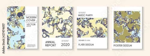 Fluid Paint Clay Texture Vector Cover Layout Trendy