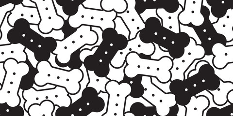 Dog bone seamless pattern vector french bulldog pet food cracker cartoon halloween scarf isolated repeat wallpaper tile background illustration doodle design