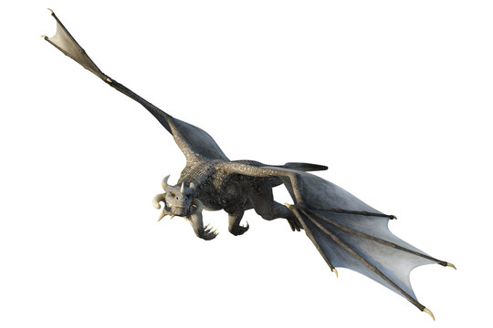 Brown Scale Dragon, 3D illustration, 3D rendering