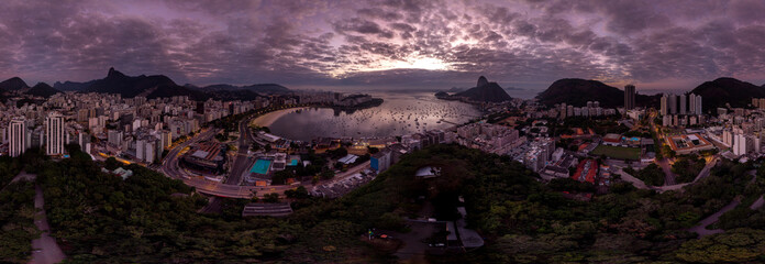 360 degree full panoramic view of Rio de Janeiro with Sugarloaf mountain and the wider cityscape of...