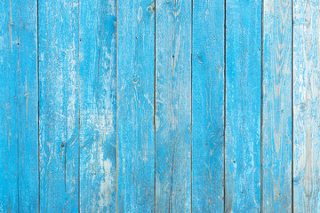Texture wall wooden blue background. Background of the tree, planks blue color, free without objects. Fence harvesting wood horizontal boards wall.