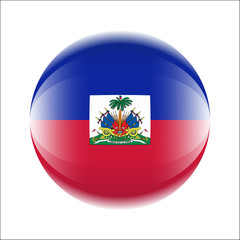 Fototapeta premium Haiti flag icon in the form of a ball. Vector eps 10