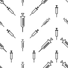 Syringe Icon Seamless Pattern