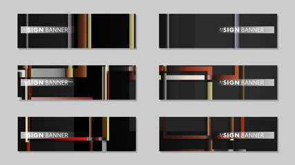 square banner vector collection. stone and brick gradient color composition
