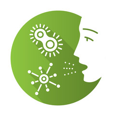 Dust allergy flat design long shadow glyph icon