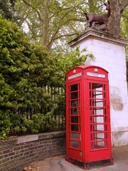 Obraz premium Red Telephone Box or Booth, London, UK