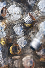 close up of a heap of light bulbs