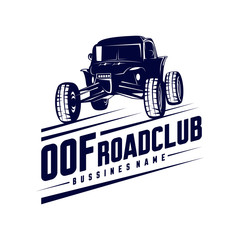 Off-road car logo illustration. Off-road 4x4 extreme car club logo templates. Vector symbols