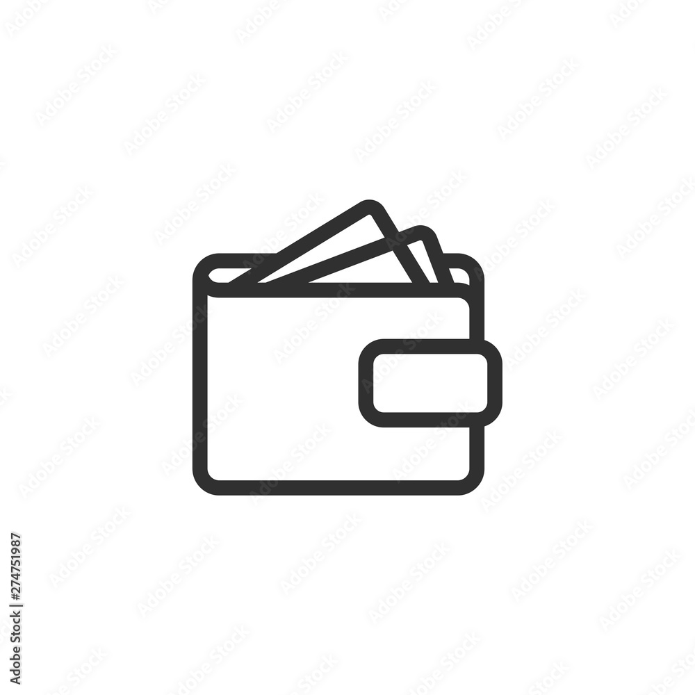 Poster wallet icon template black color editable. cash savings symbol flat vector sign isolated on white ba