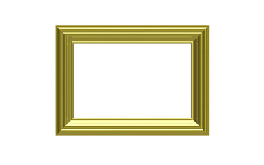 golden frame isolated on white background