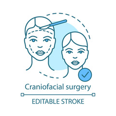 Craniofacial surgery concept icon