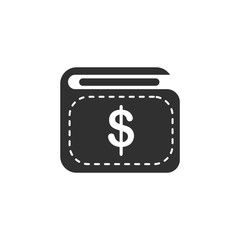 Wallet icon template black color editable. Cash savings symbol Flat vector sign isolated on white background. Simple logo vector illustration for graphic and web design.