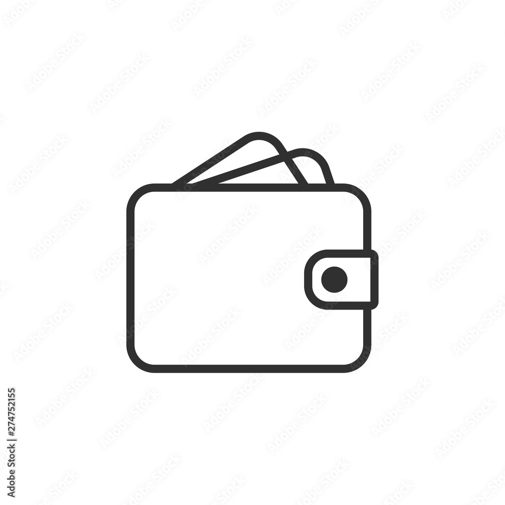 Aufkleber wallet icon template black color editable. cash savings symbol flat vector sign isolated on white ba