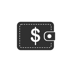 Wallet icon template black color editable. Cash savings symbol Flat vector sign isolated on white background. Simple logo vector illustration for graphic and web design.