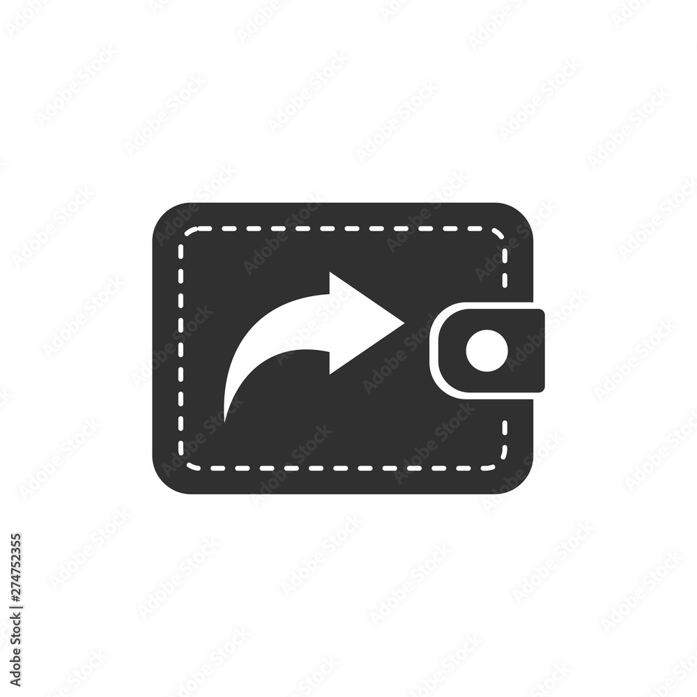 Aufkleber wallet icon template black color editable. cash savings symbol flat vector sign isolated on white ba