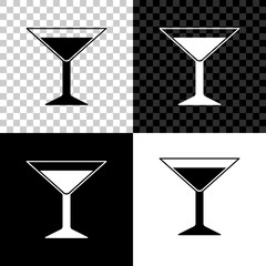 Martini glass icon isolated on black, white and transparent background. Cocktail icon. Wine glass icon. Vector Illustration