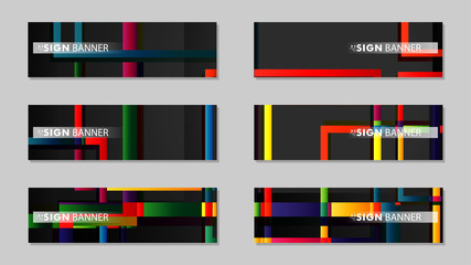 Obraz premium square banner vector collection. colorful brights gradient