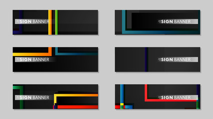square banner vector collection. colorful brights gradient