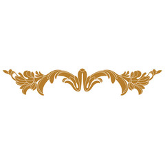 Golden vintage baroque ornament, corner. Retro pattern antique style acanthus.