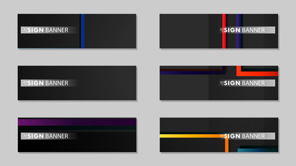 square banner vector collection. colorful brights gradient