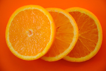 Fototapeta na wymiar A fragrant, fresh, healthy orange orange for refreshing summer drinks.